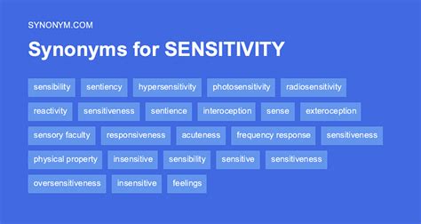 meld synonym|another word for sensitivity.